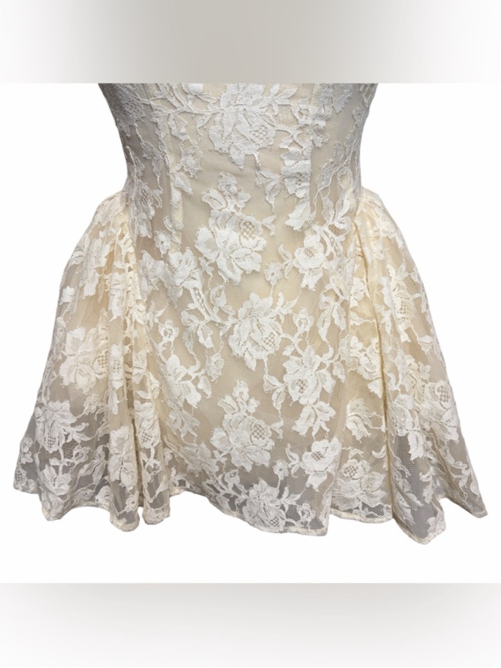 NWT MISS ROSIER Boutique Euphemia Cream White Floral Lace Mini Dress - Picture 6 of 14